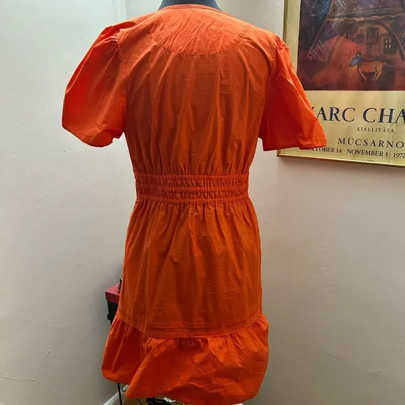 Quince large worn once Orange Short Dress with pockets! - Picture 3 of 5